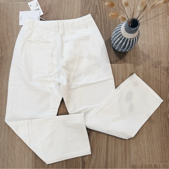 FREE PEOPLE X SANDRINE ROSE HIGH-RISE WHITE STRAIGHT LEG SIZE 24 BOHO CHIC - Picture 4 of 7